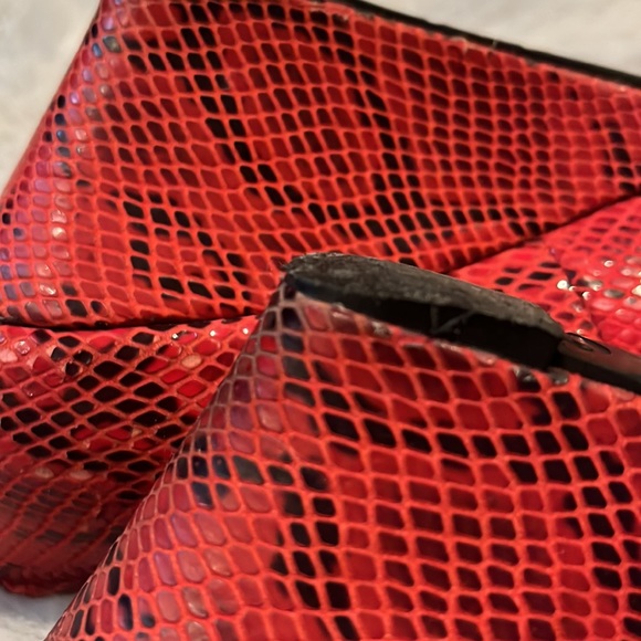 TORY BURCH RED SNAKESKIN WEDGES!! - Picture 6 of 8